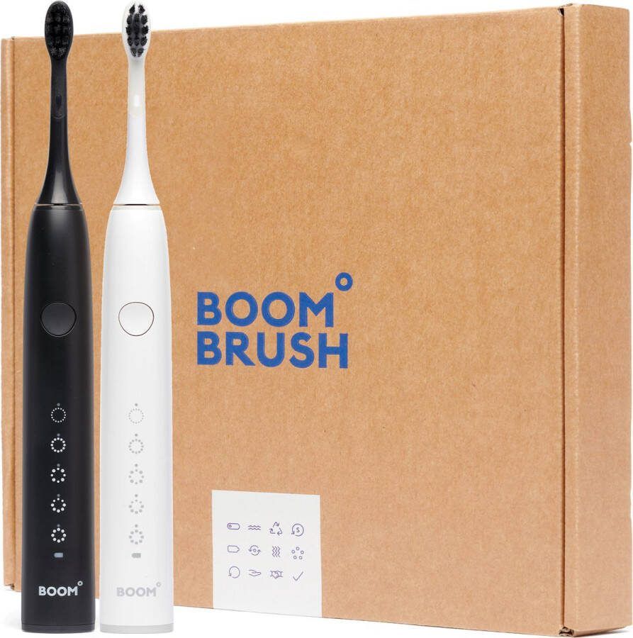BOOMBRUSH Elektrische Tandenborstel Sonische Tandenborstel Duo 90 Dagen Batterij Duurzaam