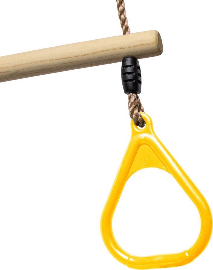 BOOST2 trapeze met Kunststof Ringen geel met PP-touwen voor schommel