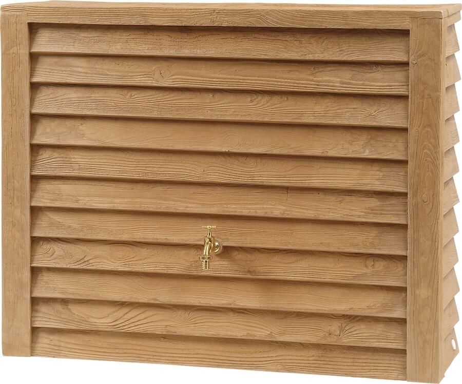 BOOXIES Luxe Houtlook Regenton 350 liter Muur Regenton Blank Muurtank Bewatering