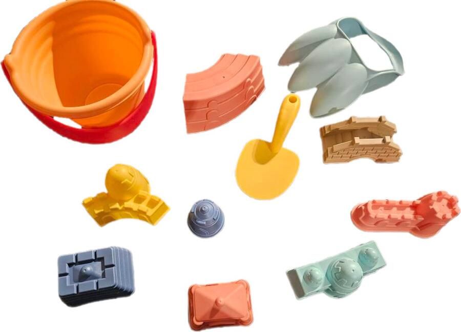 Booyaka Strand set zandkastelen en steden bouwen 11 delig Strand speelgoed Strandspeelgoed Zandset Zandbak set Zandbak speelgoed Zandbakspeelgoed Zandkasteel bouwen Zomer Strandspeelgoed Strandemmer Strandschep Strandset