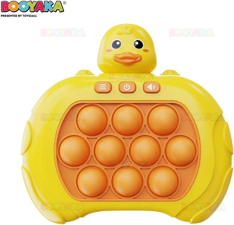 Booyaka Push & pop it game Eend Popit Push game Siliconen Pop it game Push pop it- Quick Push Pop-it Controller Pop-it spel reflexen testen -Eend- Anti Stress Speelgoed Jongens Meisjes Motoriek Speelgoed Controller