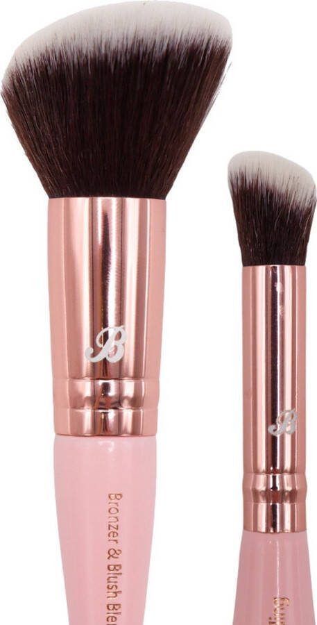 Boozyshop Blush Kwast Soft Pink & Gold Ook geschikt voor bronzer Make-up Kwasten Flawless applicatie Bronzer & Blush Blending Brush