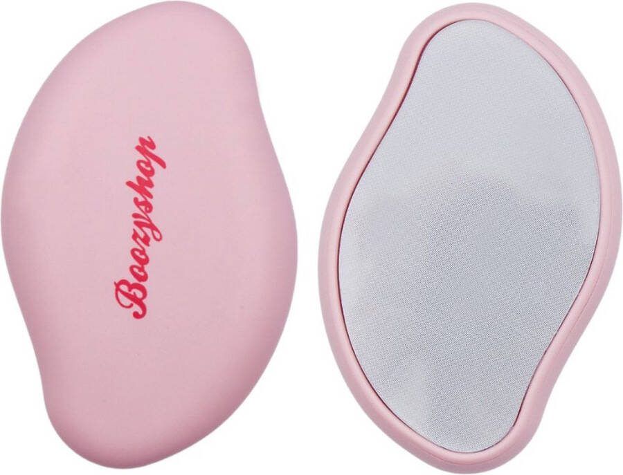 Boozyshop Crystal Hair Removal Kristalpad Haarverwijderaar Pijnloos Ontharen Ontharingspad Duurzaam Crystal Hair Eraser Roze