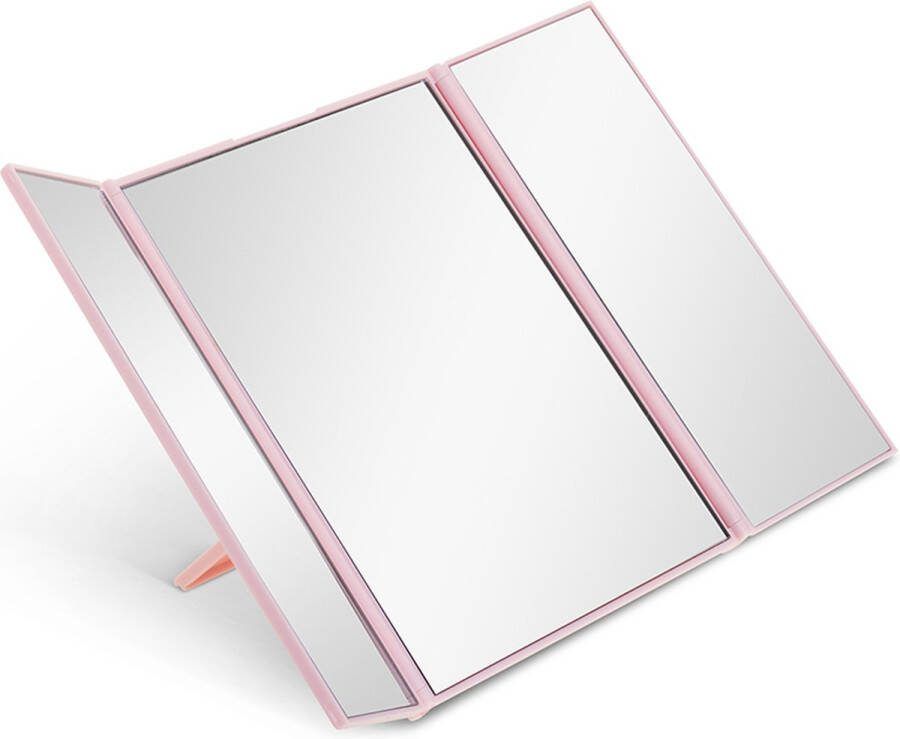 Boozyshop Make up spiegel zonder verlichting Handspiegel Reisspiegel Klapspiegel Tasspiegel Make-upspiegel Makeup Mirror Roze
