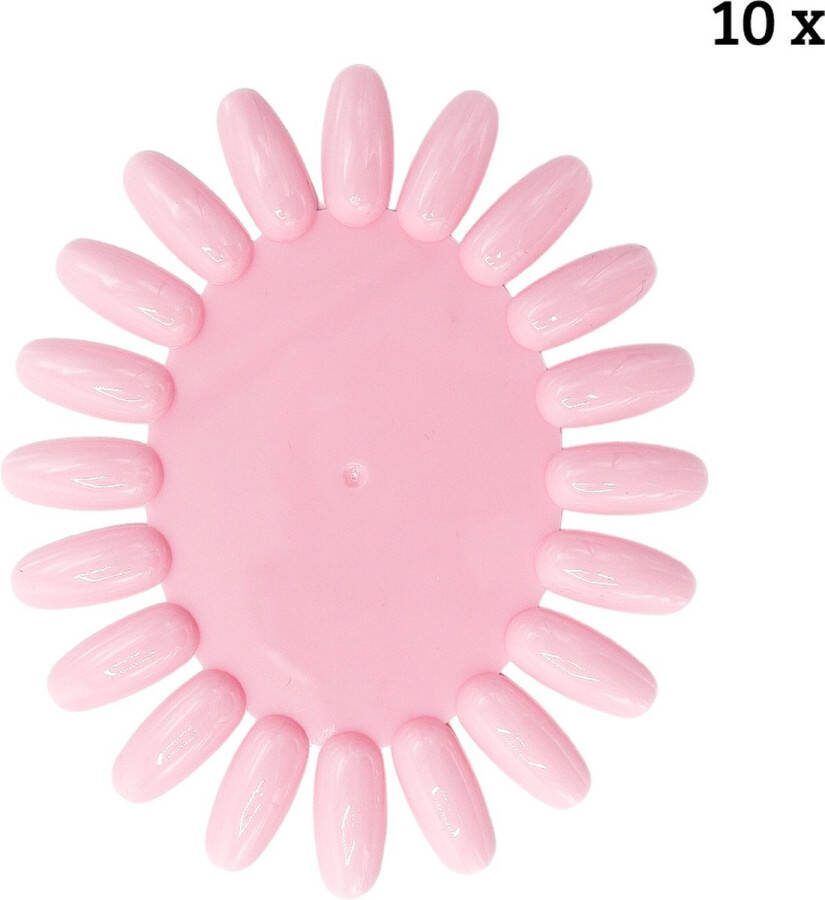 Boozyshop Nagel display Nagellak waaier Nagelwiel Kleurenwaaier Voor het oefenen van Nail Art Nail Wheels Pink 10 stuks