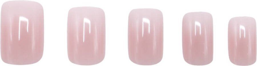 Boozyshop Nepnagels Ombre Soft Pink Plaknagels Roze 24 Stuks Kunstnagels Press On Nails Manicure Nail Art Plaknagels met Lijm French Nails