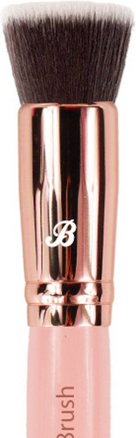 Boozyshop Foundation Kwast Pink & Rose Gold Flat Top Buffing Foundation Brush Ook geschikt voor BB Cream & Moisturizer Egale Dekking Make-up Kwasten Hoge kwaliteit Foundationkwast
