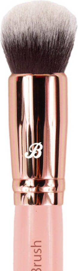 Boozyshop Poeder Kwast Pink & Rose Gold Large Angled Buffer Brush Voor het aanbrengen van contour bronzer en blush Make-up Kwasten Hoge kwaliteit Poederkwast