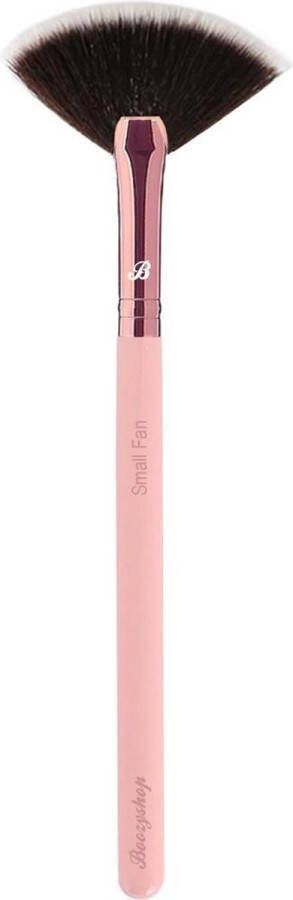 Boozyshop Highlighter Kwast Pink & Rose Gold Small Fan Brush Make-up Kwasten Hoge Kwaliteit
