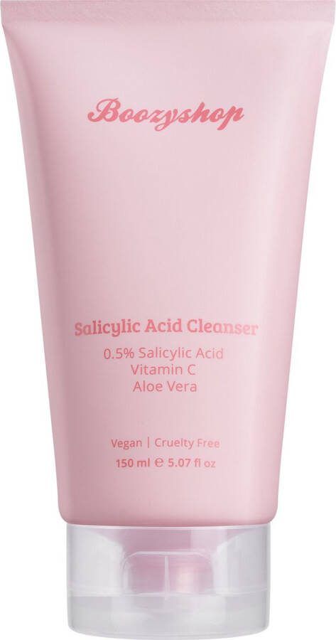 Boozyshop Salicylic Acid Cleanser Gezichtsreiniger Hydrateert en kalmeert je huid Reinigt je poriën Verwijdert dode huidcellen Bevat Vitamine C Vegan 150 ml