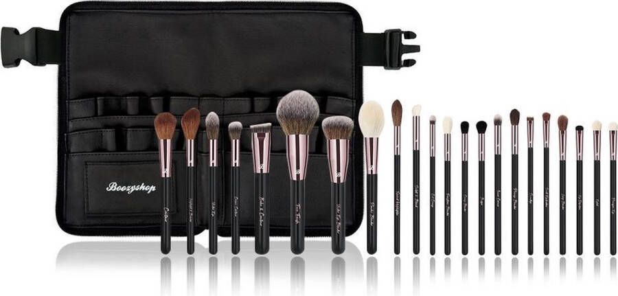 Boozyshop Ultimate Pro 22 pc Master Full Set Make up kwasten set Zwart 22-delig Professionele make-up kwastenset Met brush belt