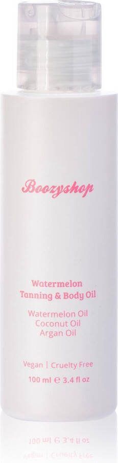 Boozyshop Tanning Oil & Body oil Watermelon Snelbruiner 100 ml Voor Diepe Egale Teint Voor Gezicht en Lichaam Geschikt voor Alle Huidtypen