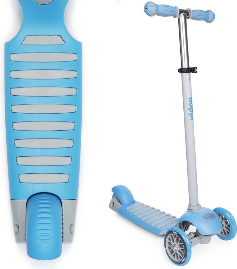 Boppi Kinderstep met drie wielen verstelbaar stuur extra grote hielrem (blauw)