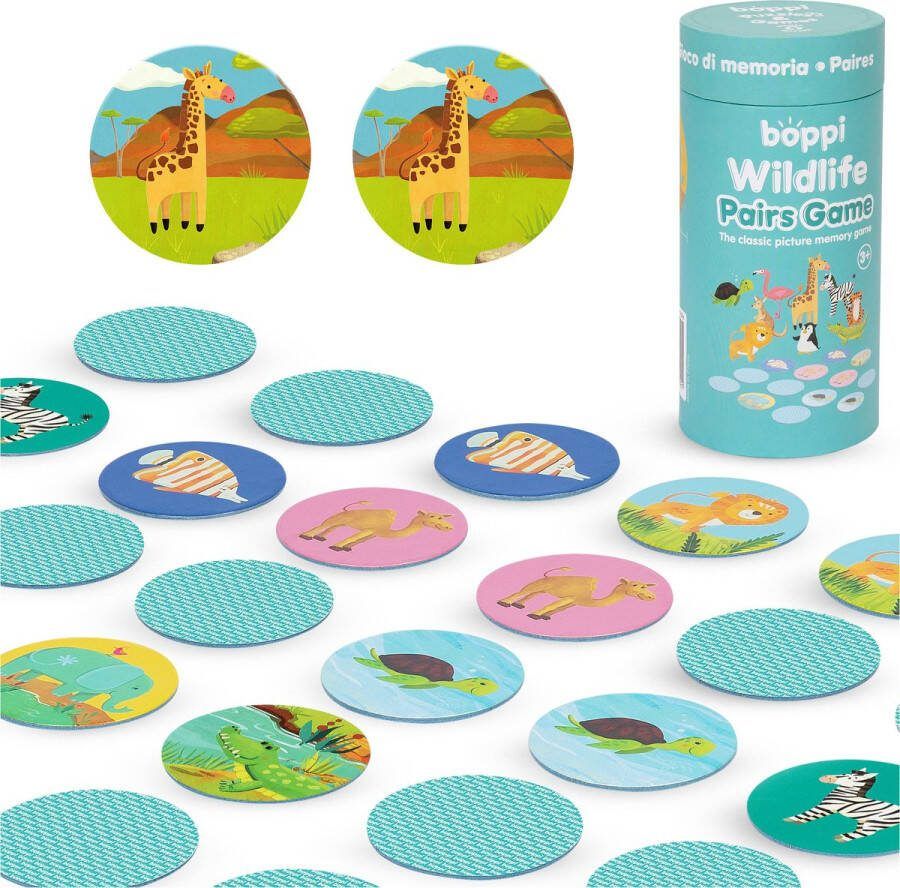 Boppi Memory kaartspel wilde dieren 48 kaarten