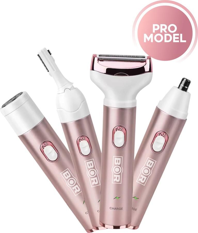 Bor Epileerapparaat Dames Ontharingsapparaat 4 Opzetstukken Epilator Ladyshave Usb Oplaadbaar