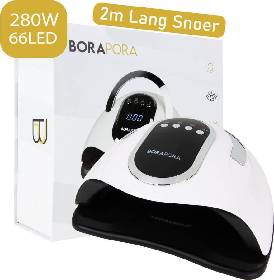 BoraPora Professionele Nageldroger 280 Watt 66 LEDS Geschikt Voor Elke Nagel Gellak 2 Meter Lang Snoer UV Lamp Nageldroger LED Lamp Nagels Gellak Lamp Nagellamp UV Lamp Gelnagels black friday 2023 sinterklaas