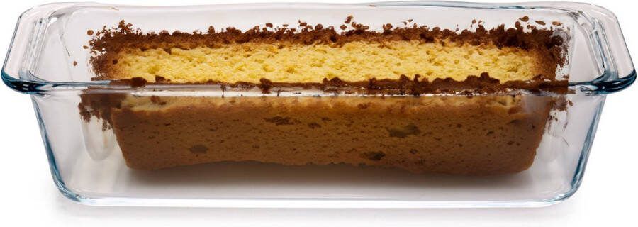 Borcam Cakevorm bakvorm Borosilicaat glas transparant 31 x 13 x 7 cm cake bakken ovenschotel 1630 ml