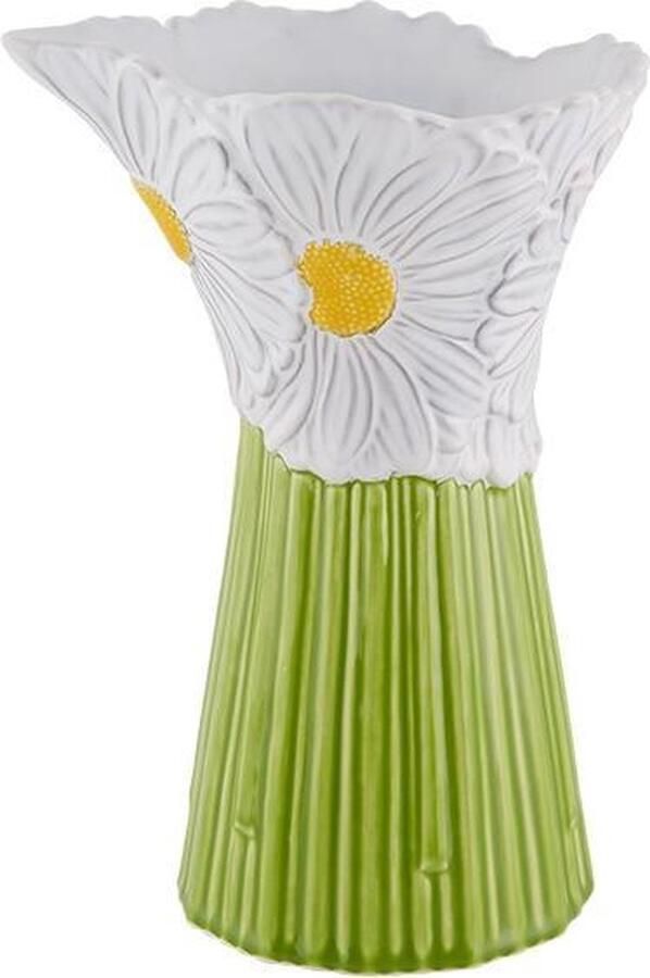Bordallo Pinheiro Maria Flor Karaf Wit Groen Aardewerk 1800 ml