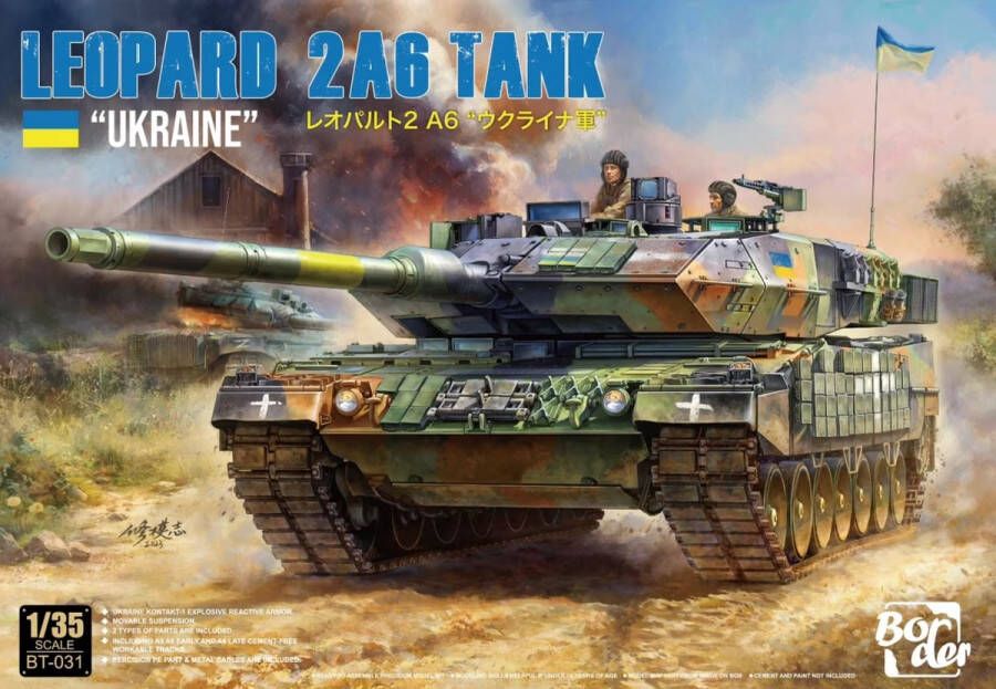 Border Model 1:35 BT031 Leopard 2A6 Tank Ukraine Plastic Modelbouwpakket