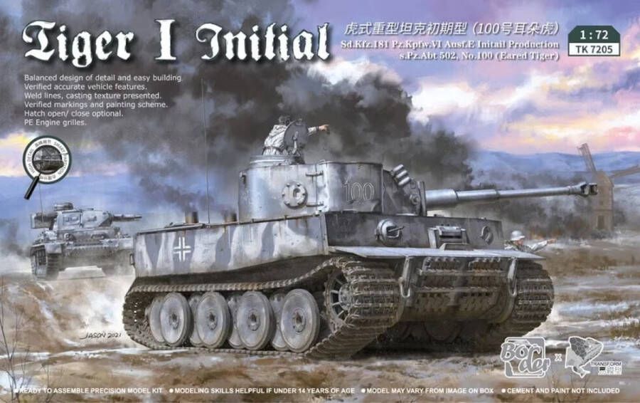 Border Model 1:72 TK7205 Tiger I initial Tank Plastic Modelbouwpakket