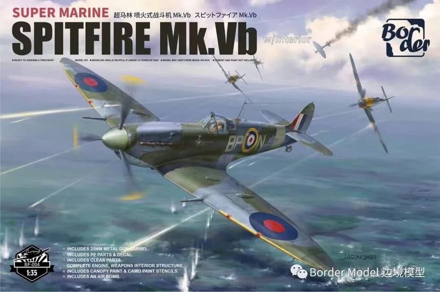 Border Model 1:35 BF004 Supermarine Spitfire Mk.Vb Propeller Vliegtuig Plastic Modelbouwpakket