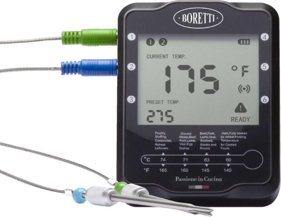 Boretti BBQ Thermometer met 2 sondes BBA87 | elektronica en media | 8715775155009