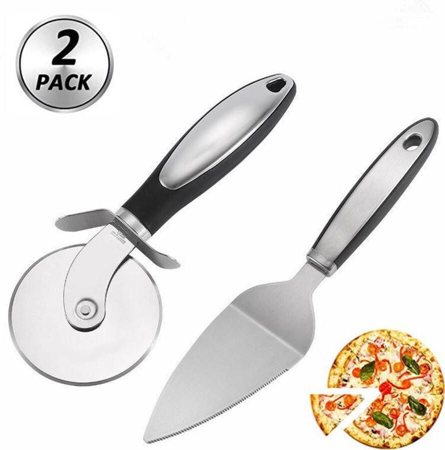 Borgh kitchen tools Pizzasnijder met pizzaschep | Pizzames | Pizzaroller | Deegmes | Pizza | Pizzaschep | Pizzaspatel | Roestvrijstaal | Vaatwasser bestendig