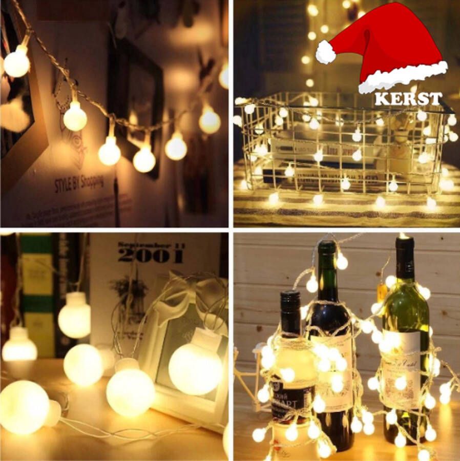 Borg's Choice Kerst Lampjes Slinger • 10 Lampjes • Warm Wit • Kerstverlichting • Kerstlamp • Fairy Lights