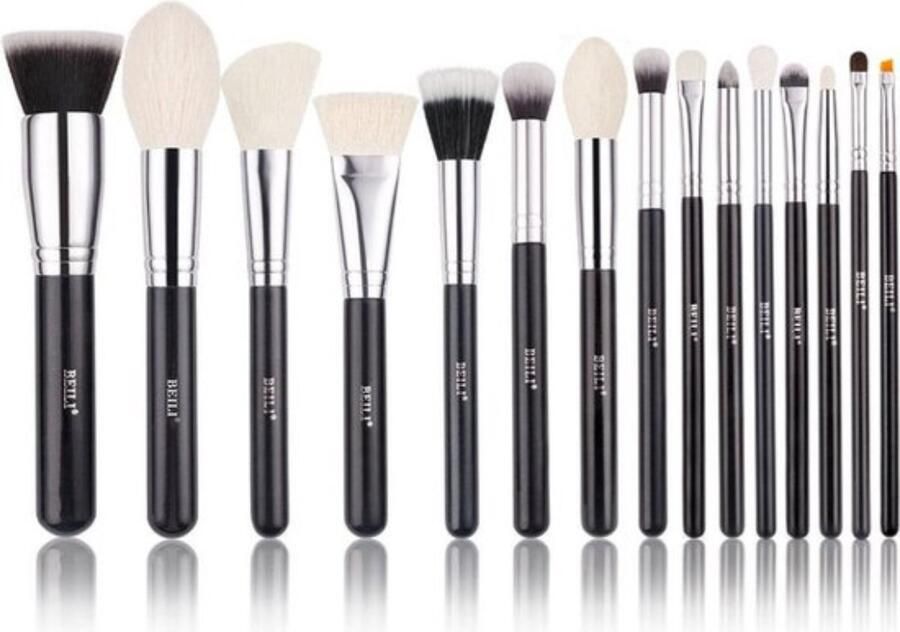 Boriso Professionele Make up Kwasten Set 15 delig Met Foundation Kwast Met Poeder Kwast Met Oogschaduw Kwast