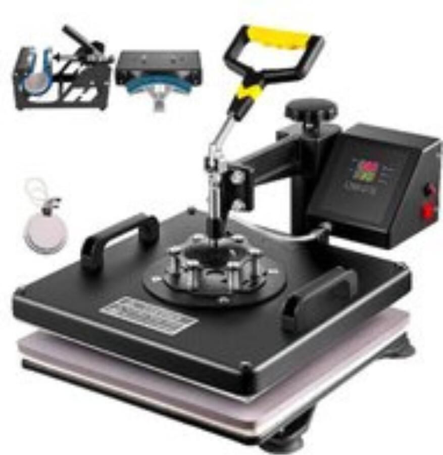 Boriso Transferpers Hittepers Heat press machine 5 in 1 Professionele Heat Press Snijplotter Digitaal LCD Display