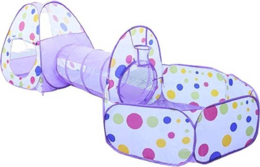 Boriso Speeltunnel Kinderen Paars Kruiptunnel Speelgoed Rups Ballenbak Speeltent Opvouwbaar Indoor & Outdoor Drie-delig