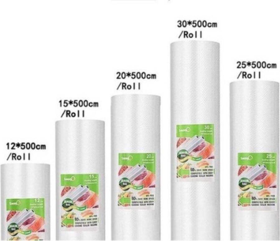 Boriso Vacuümrollen Vacuumzakken Voedsel Vacuumfolie 5 stuks