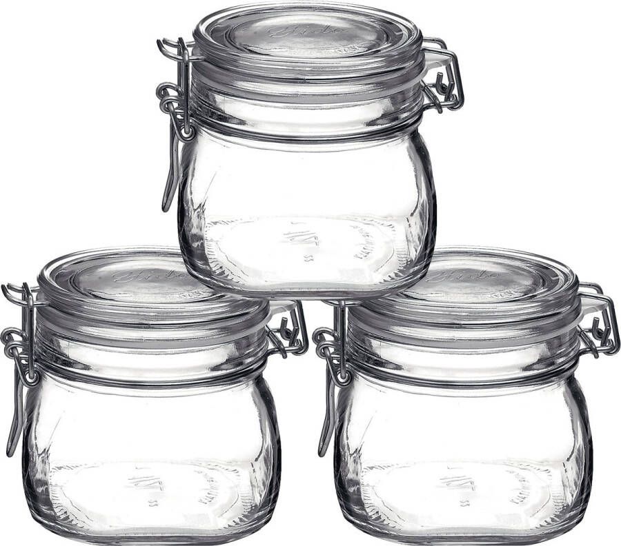 Bormioli 10x stuks weckpotten inmaakpotten 500 ml met beugelsluiting 10 x 10 cm 0 5 liter