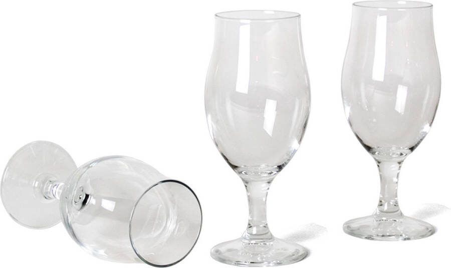 Bormioli 12x Stuks speciaalbier glazen set 260 ml tulpvormige bierglazen op voet