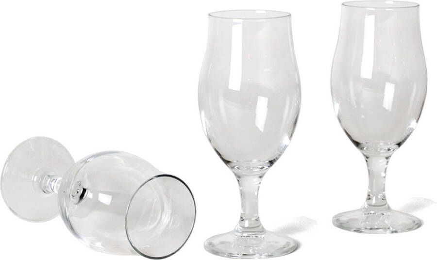 Bormioli 6x Stuks speciaalbier glazen set 260 ml tulpvormige bierglazen op voet