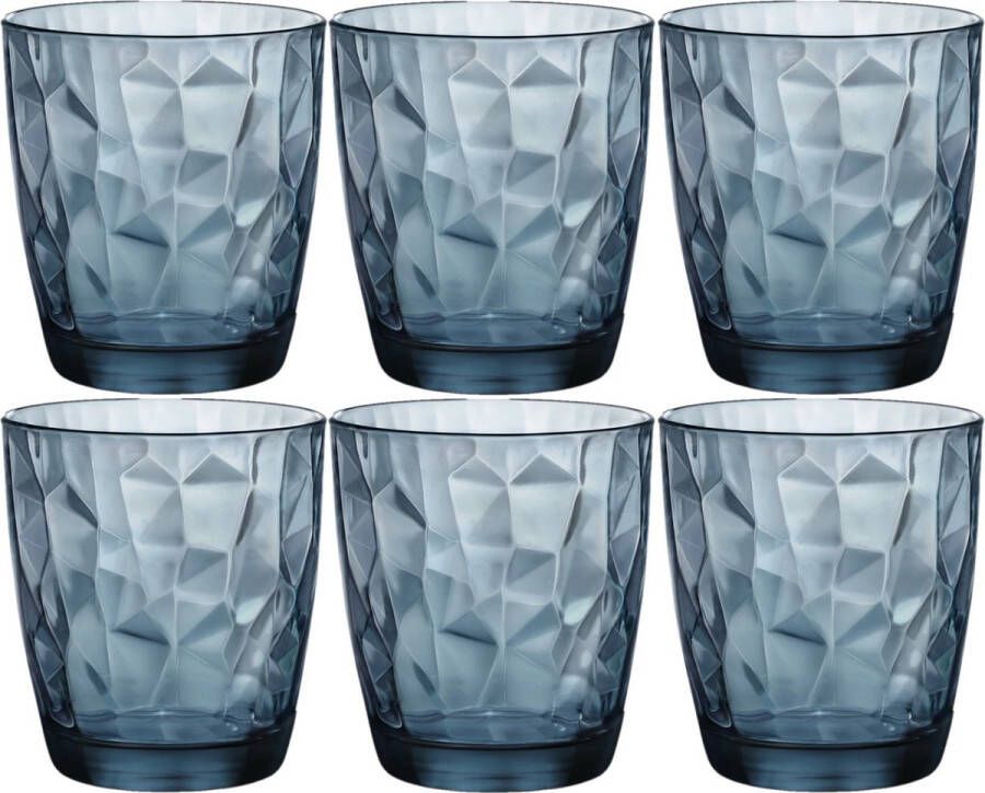 Bormioli Rocco Set van 12x stuks tumbler waterglazen drinkglazen blauw 300 ml Drinkglazen