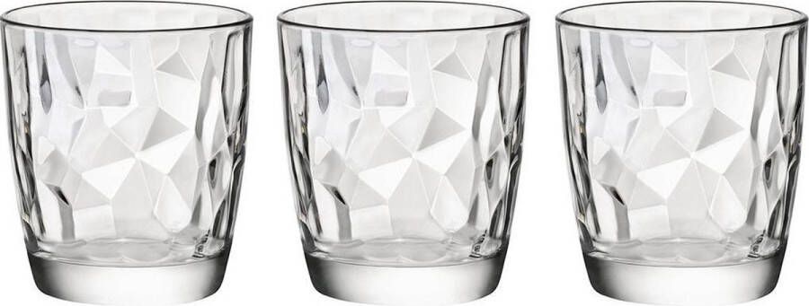 Bormioli Rocco 12x Stuks waterglazen sapglazen 305 ml Diamond Drinkglazen Water sapglas