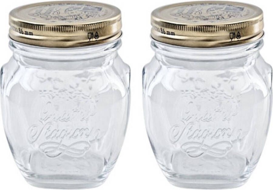 Bormioli Rocco 12x stuks weckpotten opslag potten met draaideksel 200 ml van glas Bewaarpotten