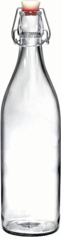 Bormioli Rocco 1x Beugelflessen weckflessen transparant 1 liter rond Weckflessen Beugelflessen Limonadeflessen Waterflessen Karaffen