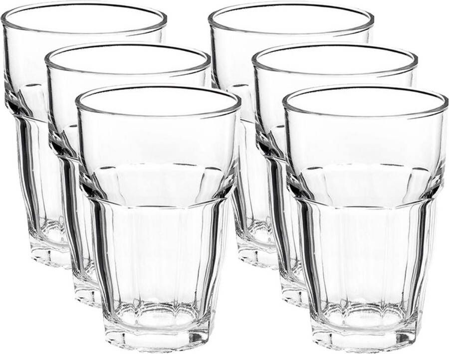 Merkloos Sans marque 6x Longdrinkglazen 370 ml 37 cl Longdrink glazen Water sap koffie thee glazen Longdrink glazen van glas