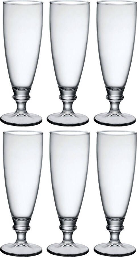 Bormioli Rocco 6x Stuks luxe Harmonia bierglazen op voet 275 ml Bierglas speciaal bier