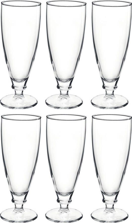 Bormioli Rocco 6x Stuks luxe Harmonia bierglazen op voet 380 ml Bierglas speciaal bier