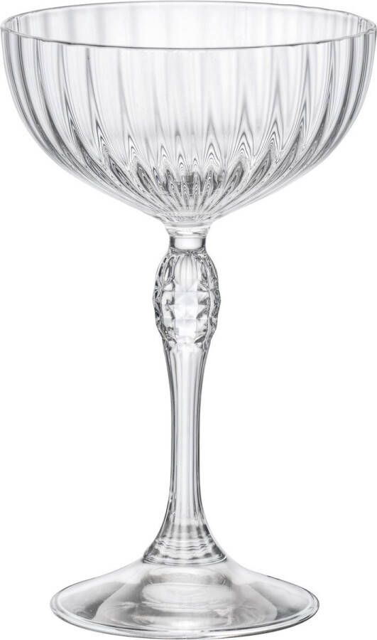 Bormioli Rocco America's Cocktail Martini glazen 22 cl 24 stuks Champagneglazen Coupe Kristalglas Vaatwasserbestendig