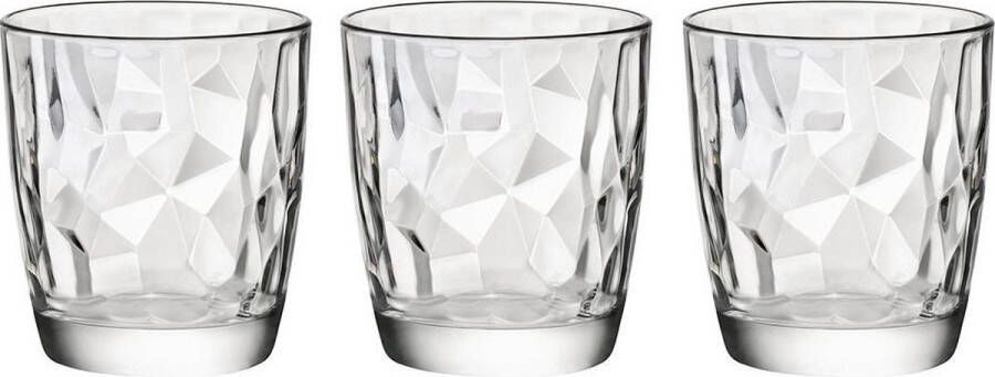 Bormioli Rocco diamond serie waterglazen sap glazen 30 cl 3 Stuks Italiaanse kwaliteit Vaatwasser bestendig