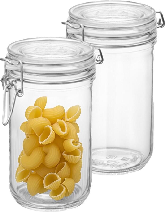 Bormioli Rocco Voorraad weck pot 2x glas transparant 21 x 10 cm 1 L