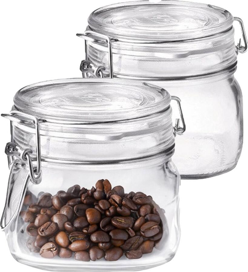 Bormioli Rocco Voorraad weckpot 2x glas transparant 10 5 x 10 cm 500 ml