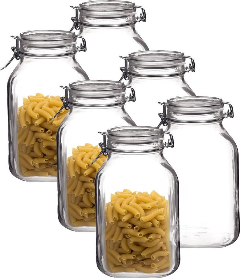 Bormioli Rocco Voorraad weckpot 6x glas transparant 22 x 10 cm 1 5 L