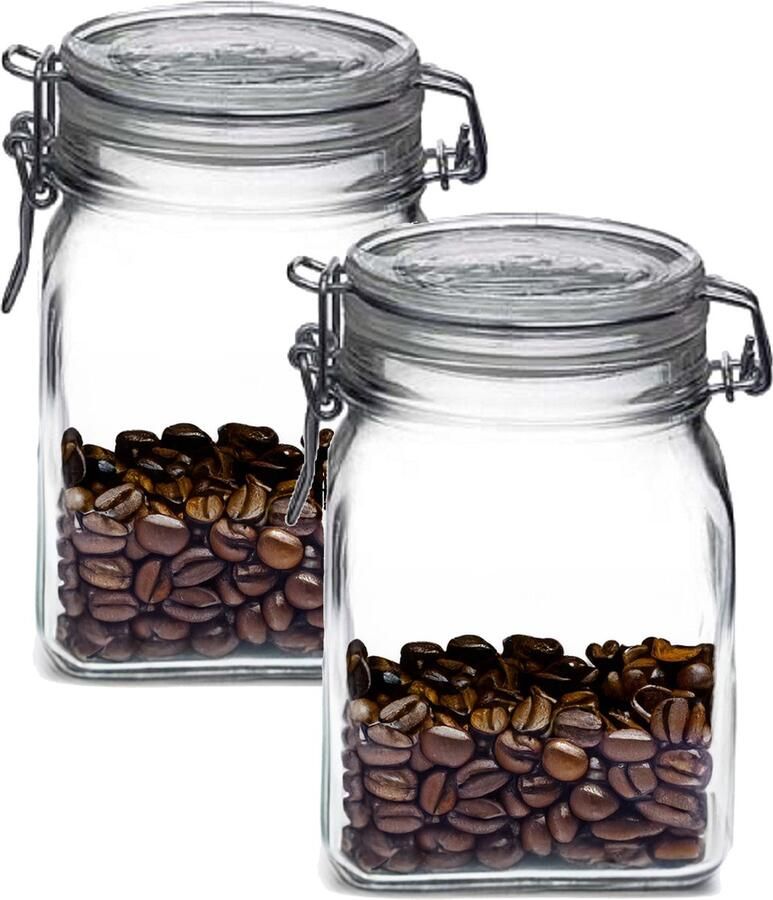 Bormioli Rocco Weckpot inmaakpot 2x 1L glas met beugelsluiting luchtdicht