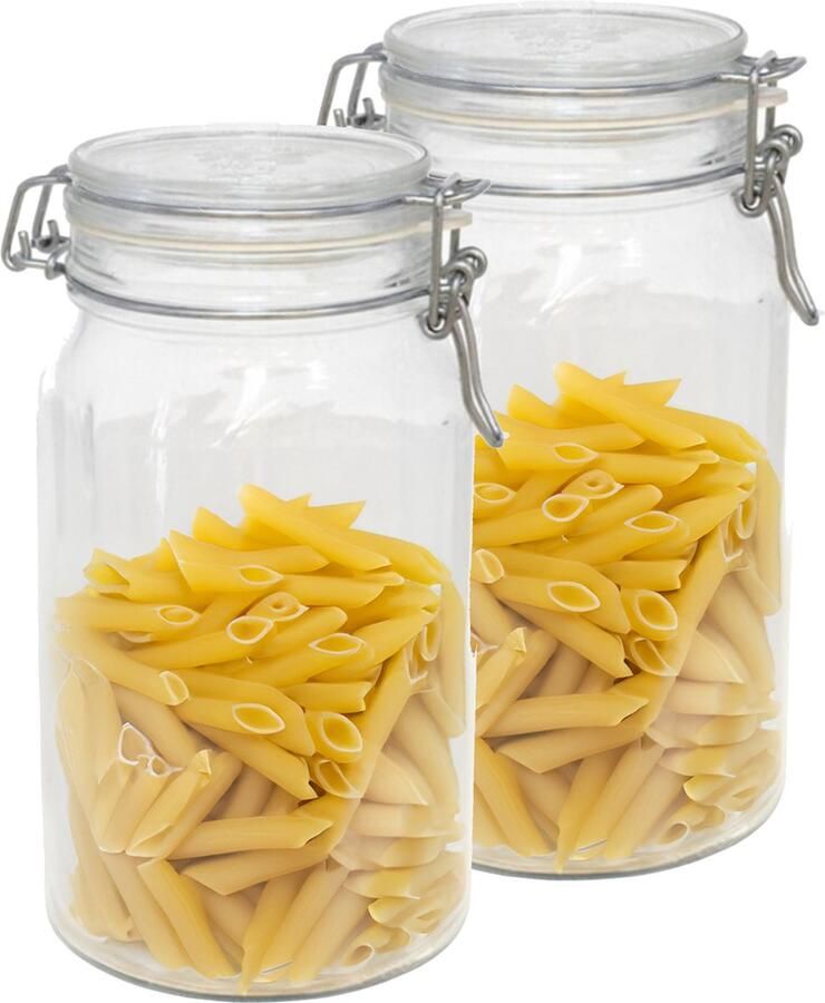 Bormioli Rocco Weckpot inmaakpot 2x glas 1 5 liter met beugelsluiting luchtdicht