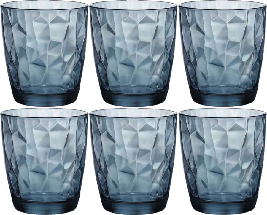 Bormioli Rocco Diamond waterglas Blauw 30 cl Set-6